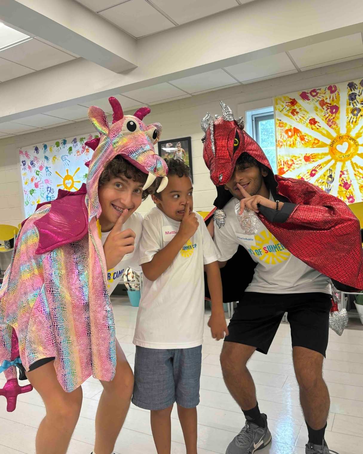 Matthew with his camp counselors at Days of Summer Camp 2024